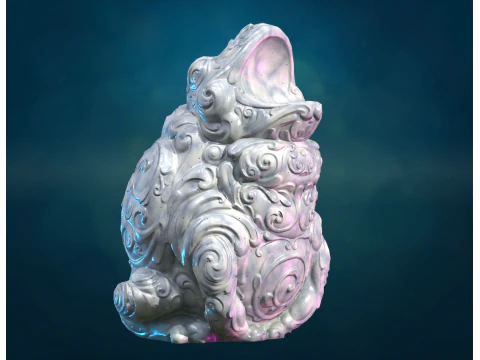 マーブルヒキガエル PBR 3Dプリントモデル