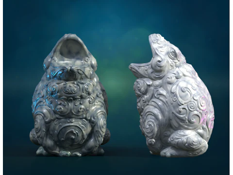 Marble Toad Frog PBR 3D Print Model