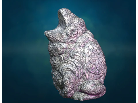 Marble Toad Frog PBR 3D Print Model