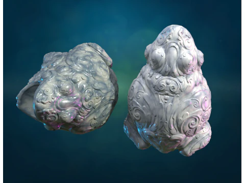Marble Toad Frog PBR 3D Print Model