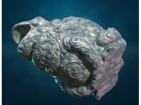 Marble Toad Frog PBR 3D Print Model