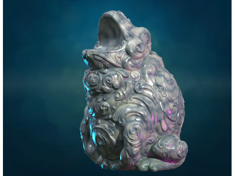 Marble Toad Frog PBR 3D Print Model