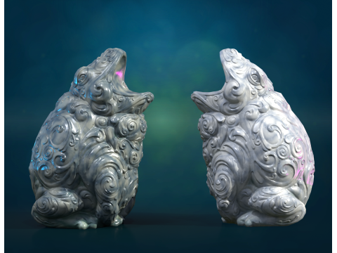 Marble Toad Frog PBR 3D Baskı Modeli