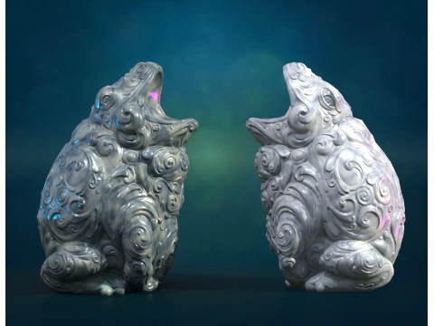 Marble Toad Frog PBR 3D Print Model