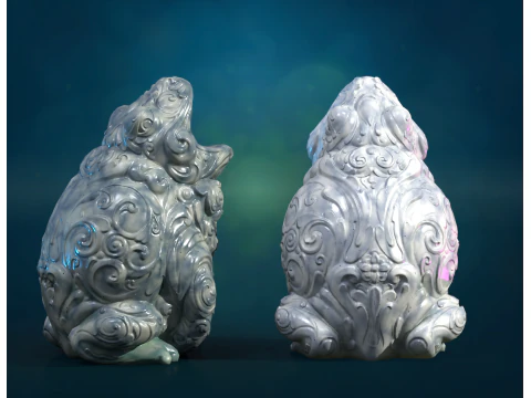 Marble Toad Frog PBR 3D Print Model