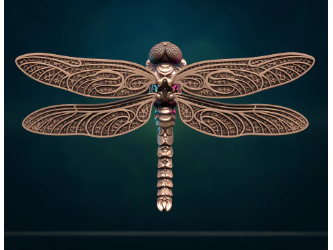Dragonfly sculpture 3D Print Model