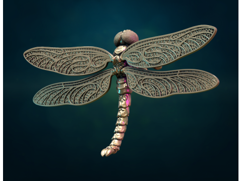 Dragonfly sculpture 3D-Druckmodell