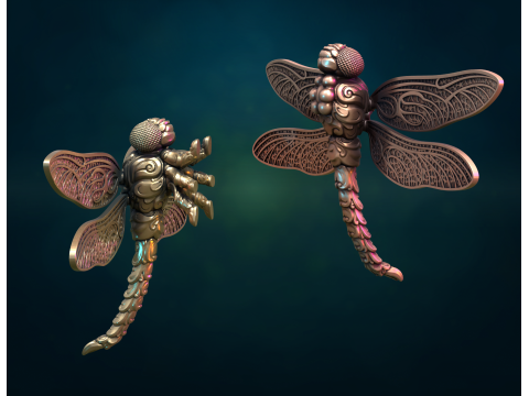 Dragonfly sculpture 3D-Druckmodell