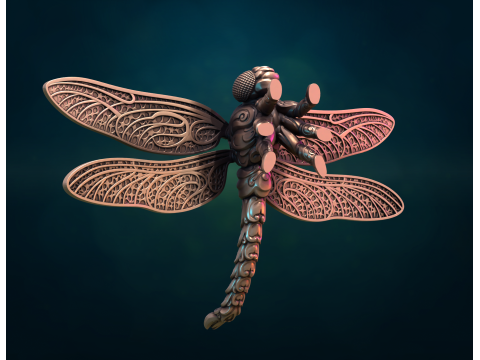 Dragonfly sculpture 3D-Druckmodell
