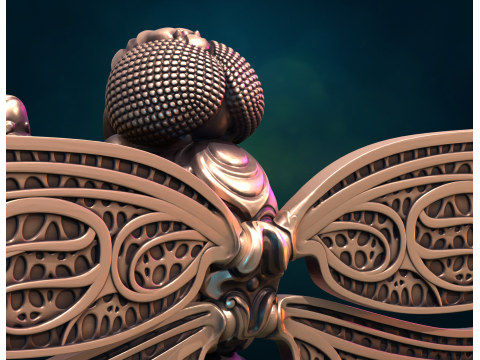 Dragonfly sculpture 3D-Druckmodell