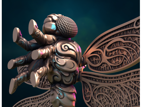 Dragonfly sculpture 3D-Druckmodell