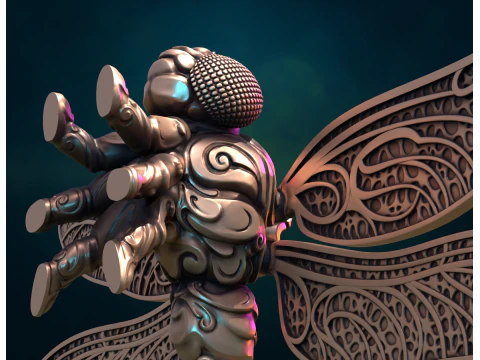 Dragonfly sculpture 3D Print Model