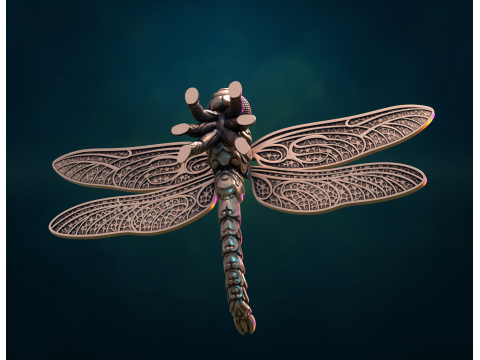 Dragonfly sculpture 3D-Druckmodell