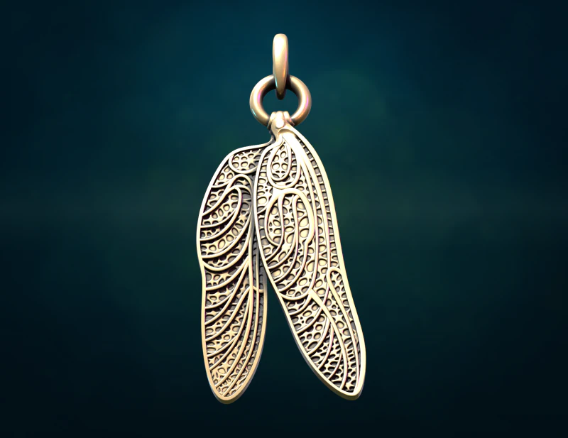 Dragonfly Wings Pendant 3D Print Model .c4d .max .obj .3ds .fbx .stl .blend 