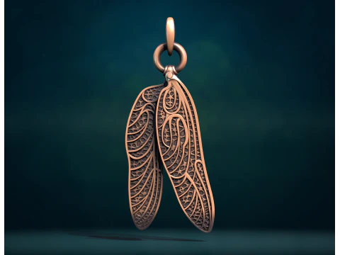 Dragonfly Wings Pendant 3D Print Model