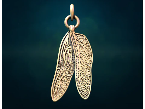 Dragonfly Wings Pendant 3D Print Model
