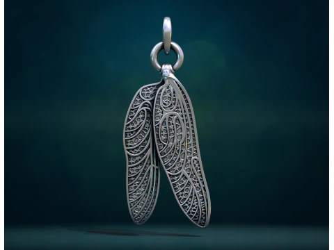 Dragonfly Wings Pendant 3D Print Model