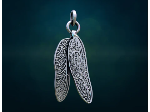 Dragonfly Wings Pendant 3D Print Model