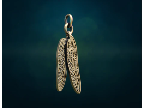 Dragonfly Wings Pendant 3D Print Model