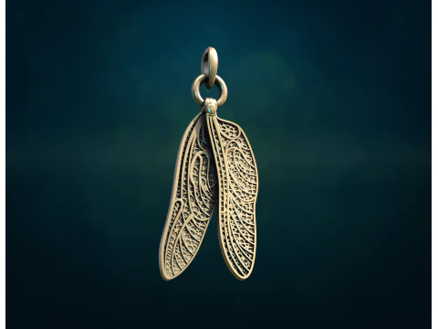 Dragonfly Wings Pendant 3D Print Model