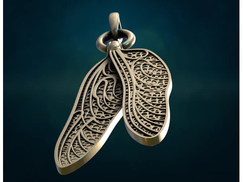Dragonfly Wings Pendant 3D Print Model
