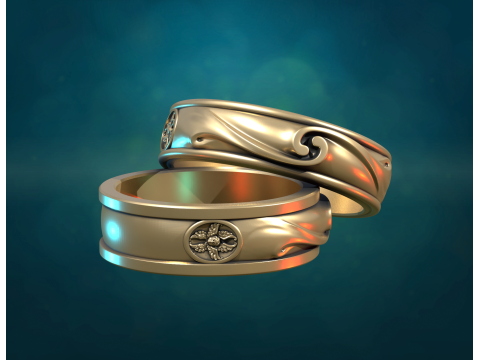 Wedding Rings 3D Print Model