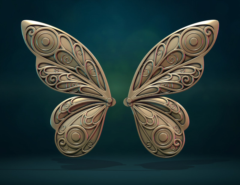 Butterfly Wings 3D 打印模型 .c4d .max .obj .3ds .fbx .stl .blend