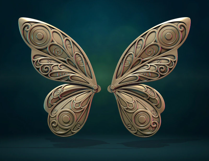Butterfly Wings 3D Print Model .c4d .max .obj .3ds .fbx .stl .blend 