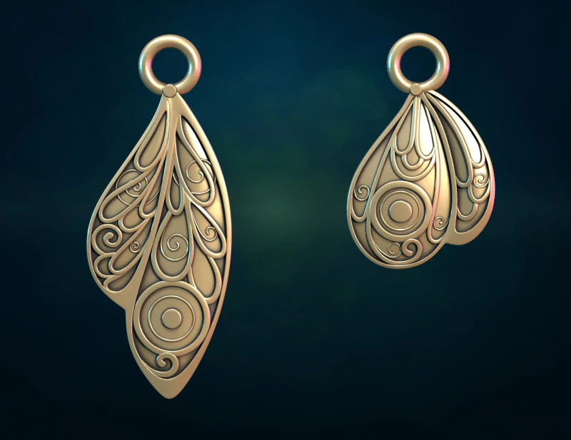 Butterfly Wings charms 3D Print Model .c4d .max .obj .3ds .fbx .stl .blend 