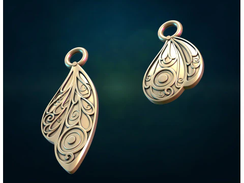 Butterfly Wings charms 3D Print Model