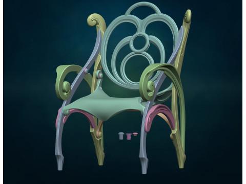 Chair assembly 3Dプリントモデル