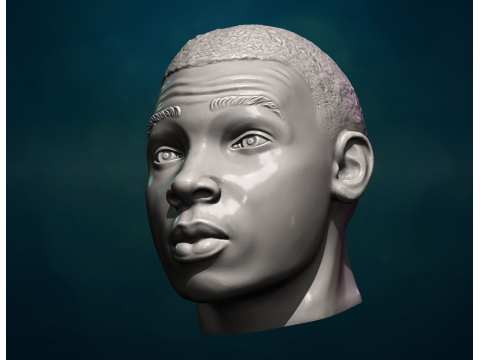 Black mans head Modelo de Impressão 3D