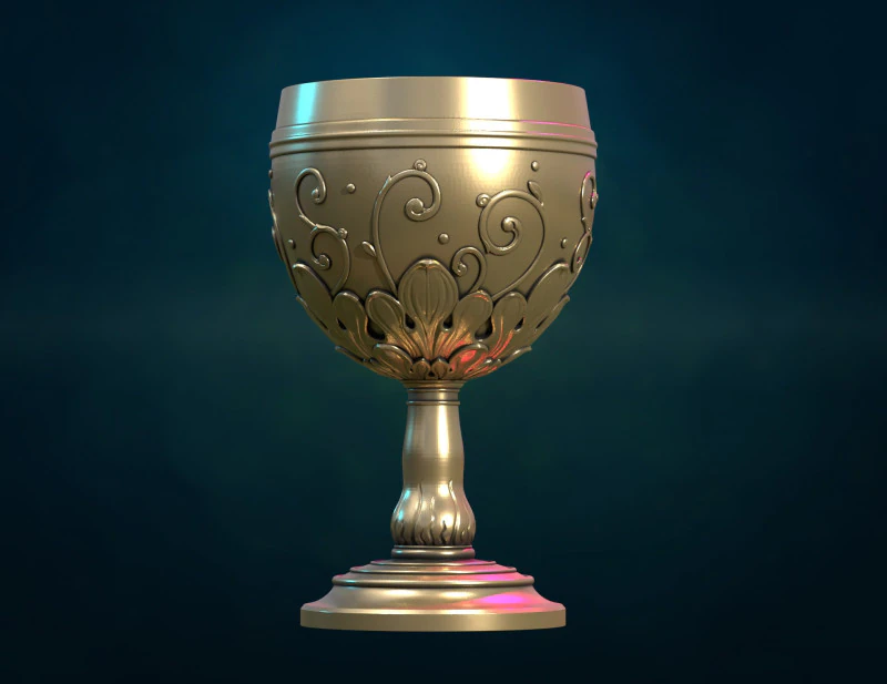 Goblet 3D Print Model .c4d .max .obj .3ds .fbx .stl .blend 