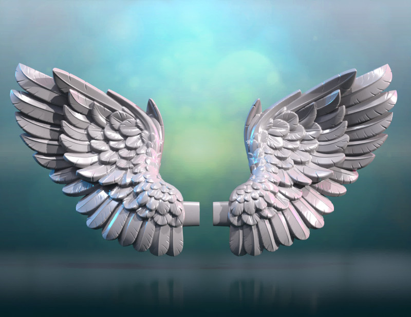 Angel Wings Modello di stampa 3D .c4d .max .obj .3ds .fbx .stl .blend