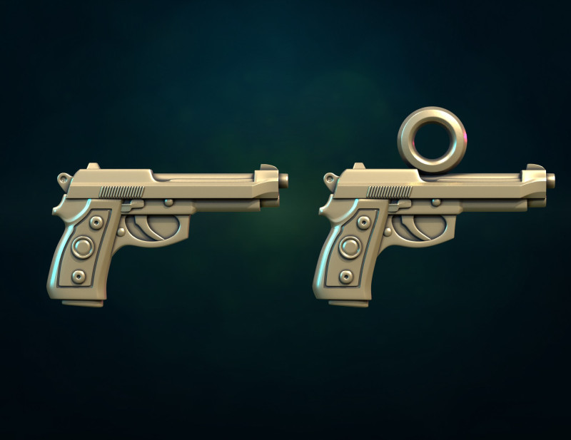 Weapon III and pendant 3Dプリントモデル .c4d .max .obj .3ds .fbx .stl .blend