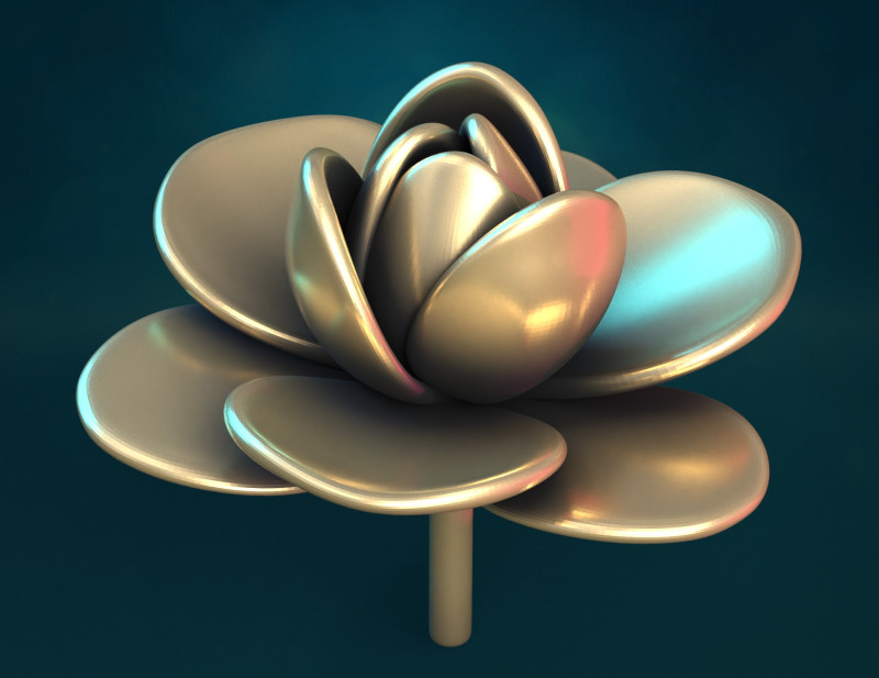 Rose Begonia Flower 3D Print Model .c4d .max .obj .3ds .fbx .stl .blend