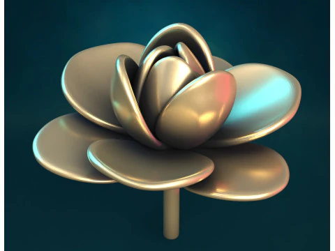 Bunga Mawar Begonia Model Cetak 3D