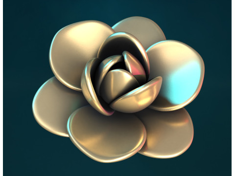 Rose Begonia Flower 3D Print Model