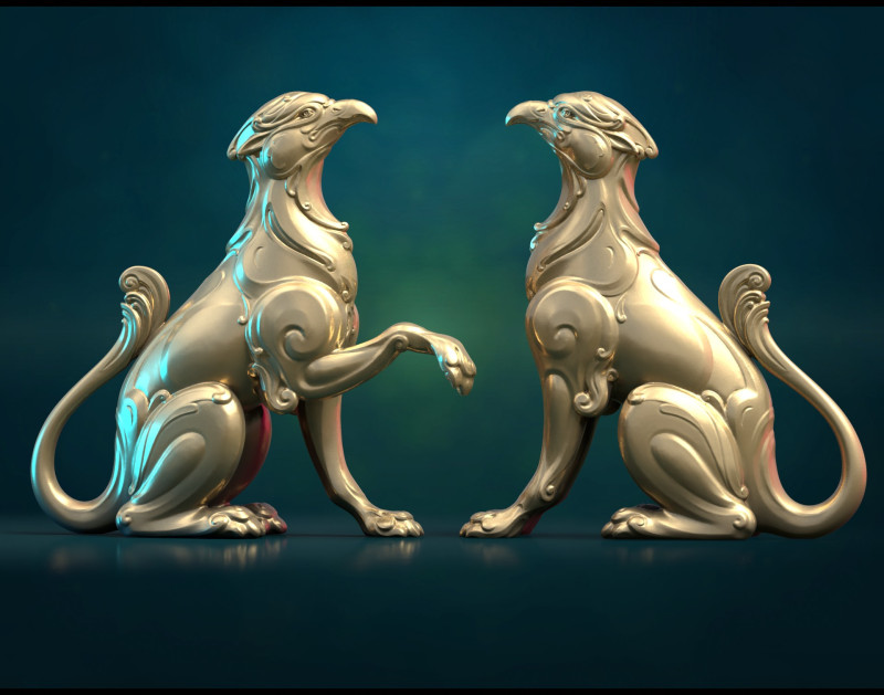 Griffin wing less Model 3D .c4d .max .obj .3ds .fbx .stl .blend