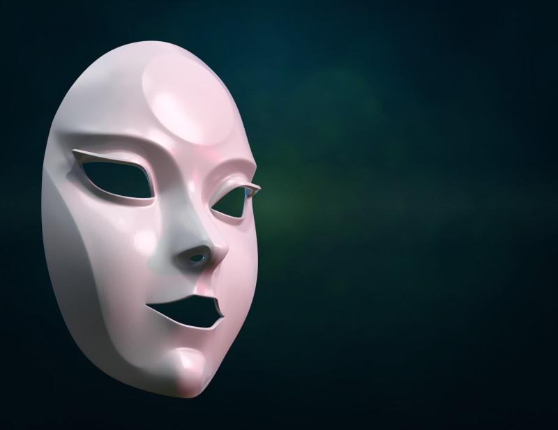 Female woman Mask Modello di stampa 3D .c4d .max .obj .3ds .fbx .stl .blend