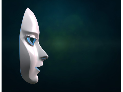 Female woman Mask Modello di stampa 3D