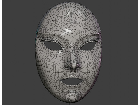 Female woman Mask PBR 3D Druckmodell