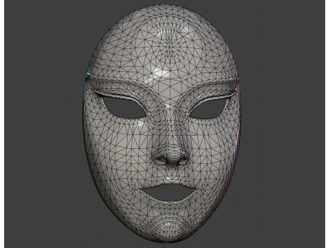 Female woman Mask PBR 3D Print Model