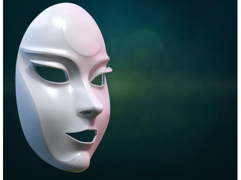 Female woman Mask PBR 3D Druckmodell
