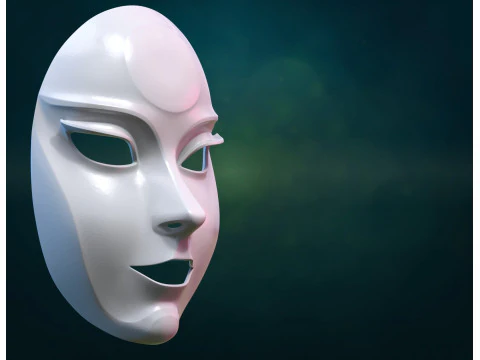 Female woman Mask PBR 3D Print Model
