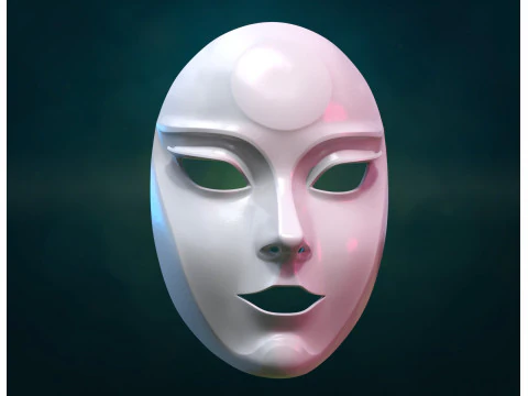 Female woman Mask PBR 3D Print Model