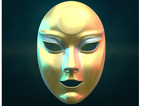 Female woman Mask PBR 3D Druckmodell