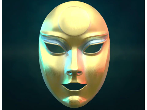Female woman Mask PBR 3D Print Model