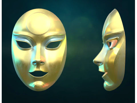 Female woman Mask PBR 3D Print Model