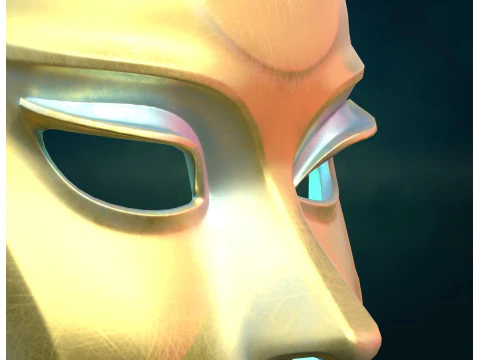 Female woman Mask PBR 3D Print Model